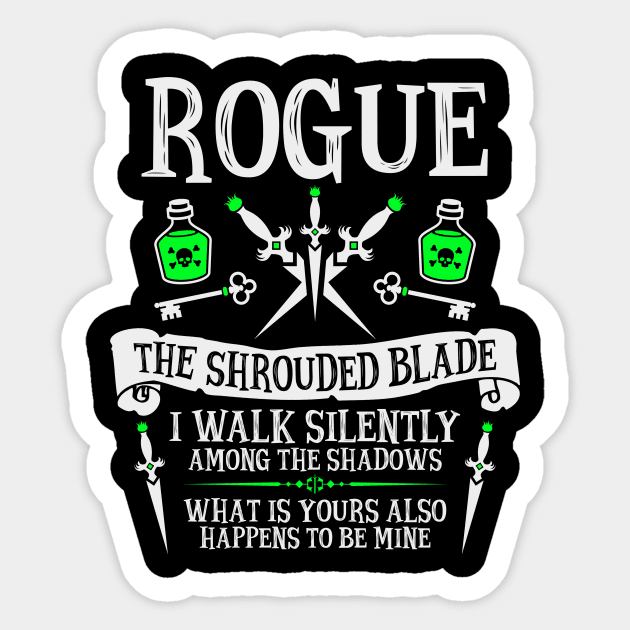 Rogue, Dungeons & Dragons - The Shrouded Blade Sticker by enduratrum